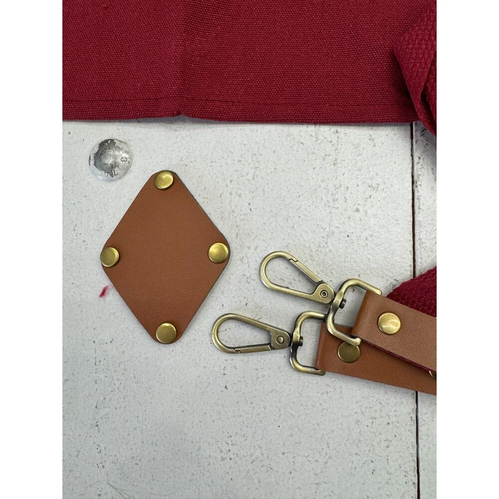 Fun Chaos Red Canvas Apron Cross Back Strap Unisex One Size